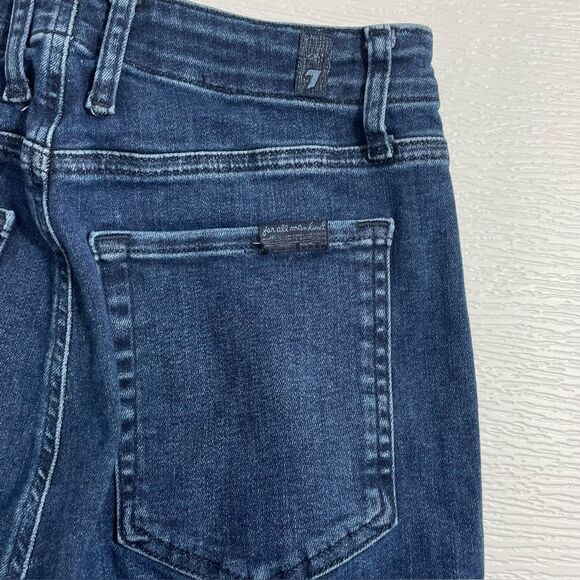 7 For All Mankind Portia High Rise Skinny Jeans Size 28 Button Fly Stretch Denim - Picture 6 of 13